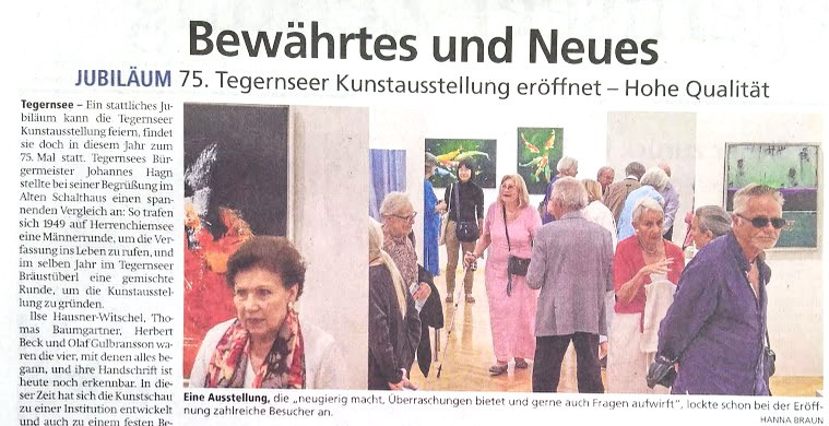 Presseartikel zur Kunstausstellung im Miesbacher Merkur